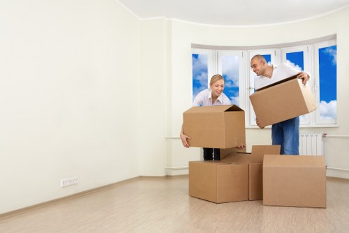 Business stock and archived documents arranged in Westwickham storage