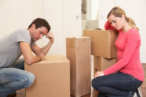 Organised storage space with labelled boxes and furniture for Westwickham customers