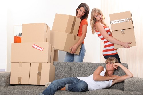 Organized storage unit with labeled items and furniture in Westwickham